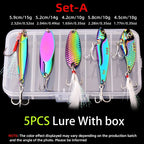 5 pçs/lote wobbler iscas 3g/10g/15g metal vib isca de pesca conjunto afundando metal duro vib mar iscas de pesca artificial isca de pesca