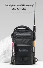 Bolsa de pesca, equipamento de pesca, mochila, caixa de equipamento de pesca tática leve, bolsa multifuncional, bolsa de pesca ao ar livre