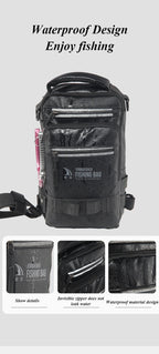 Bolsa de pesca, equipamento de pesca, mochila, caixa de equipamento de pesca tática leve, bolsa multifuncional, bolsa de pesca ao ar livre