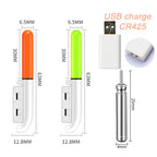 Atualizado noite pesca flutua luz luminosa cr425 3.6v carregador de bateria de lítio conjunto bóia ferramentas água doce pesca ao ar livre
