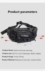 Bolsa de pesca, equipamento de pesca, mochila, caixa de equipamento de pesca tática leve, bolsa multifuncional, bolsa de pesca ao ar livre