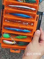 Compartimentos caixas de equipamento de pesca isca isca gancho acessórios caixa de armazenamento de alta resistência caixas de armazenamento caso recipiente sacos